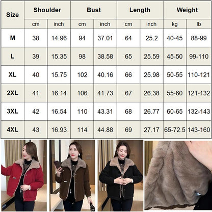✨Stylish Fleece-Lined Parka🥰Women's Short Winter Must-Have Loose Warm Jacket❄️