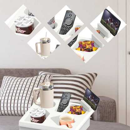 Couch Cup Holder Tray with Phone Stand