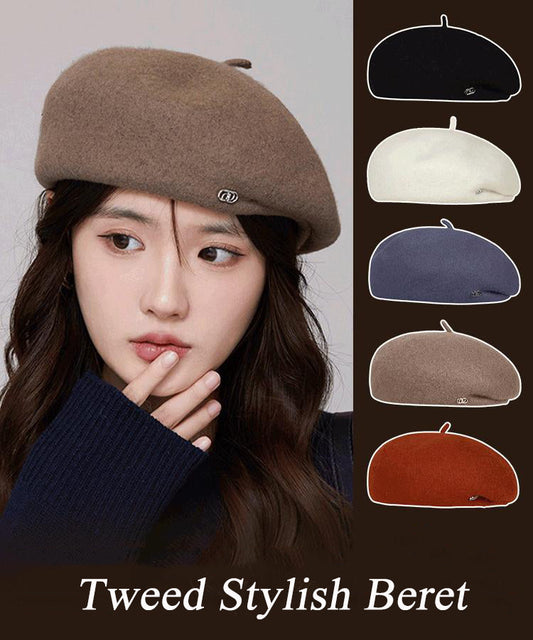 Women's fall and winter retro literary hundred with warm berets