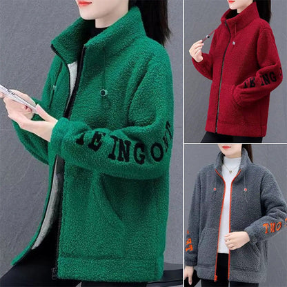 💥Limit Time 49% OFF🍂Women's Standing Collar Fluff Jacket