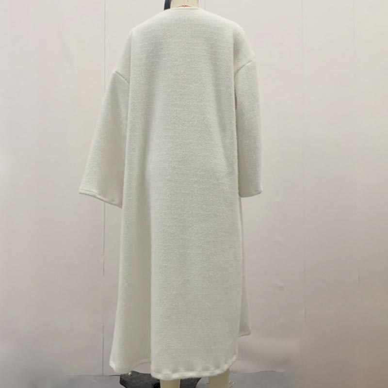 Autumn and Winter Loose Solid Color Cardigan Coat for Women