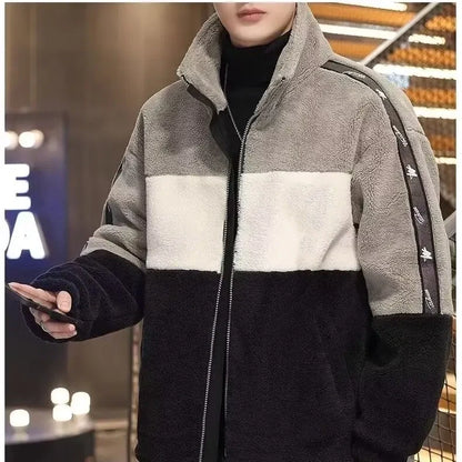 🔥Hot Sale🍂New Contrast Color Plush Warm Jacket