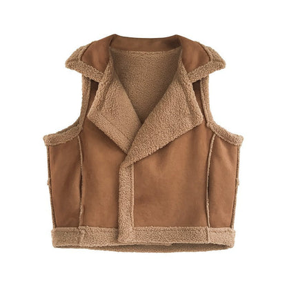 Women's Button-Down Plush Lined Vest