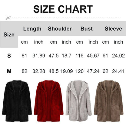 Women’s Double-sided Plush Hooded Cardigan