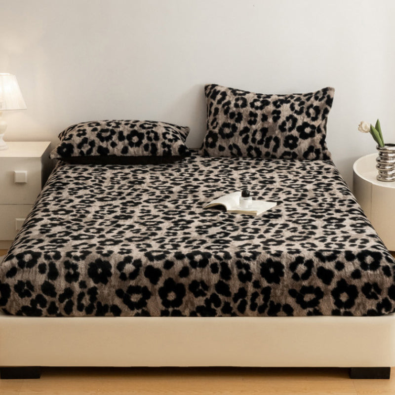 🎅Xmas Sales🎄Soft Leopard Print Fitted Sheet