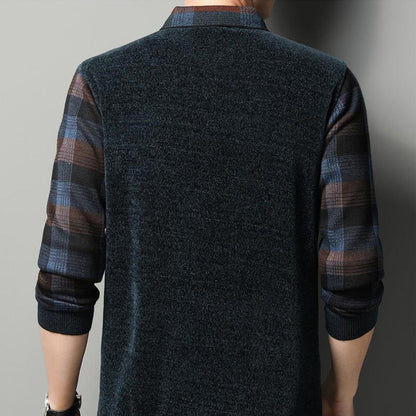 🎄🎅Christmas special offer🎁 Men's Faux Two Piece Thickened Sweater