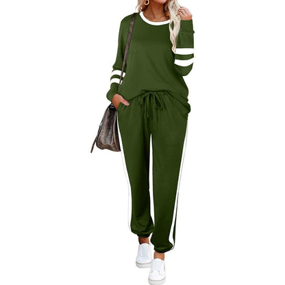 Women’s 2-Piece Crewneck Color-Block Sweatsuit