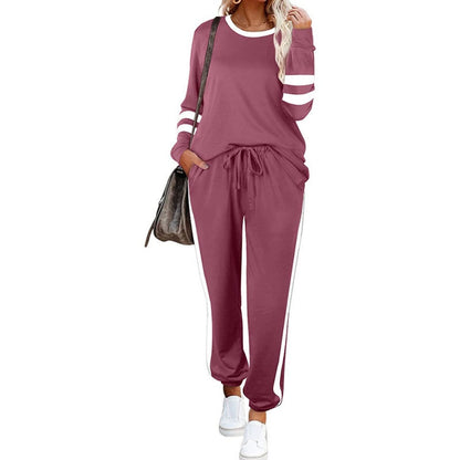 Women’s 2-Piece Crewneck Color-Block Sweatsuit