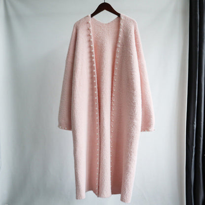 Women’s Luxury Pearl-Trimmed Fluffy Cardigan