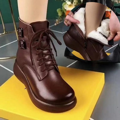 Women’s Stylish Round-toe Plush-lined Warm Platform Boots