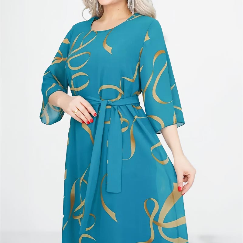 🔥Hot Sale🔥Elegant Loose Midi Dress with Ruffled Sleeves