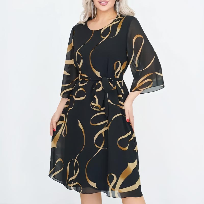 🔥Hot Sale🔥Elegant Loose Midi Dress with Ruffled Sleeves