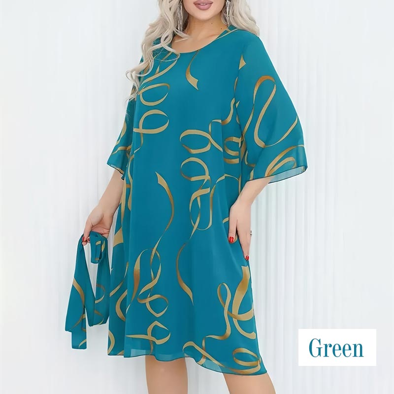 🔥Hot Sale🔥Elegant Loose Midi Dress with Ruffled Sleeves