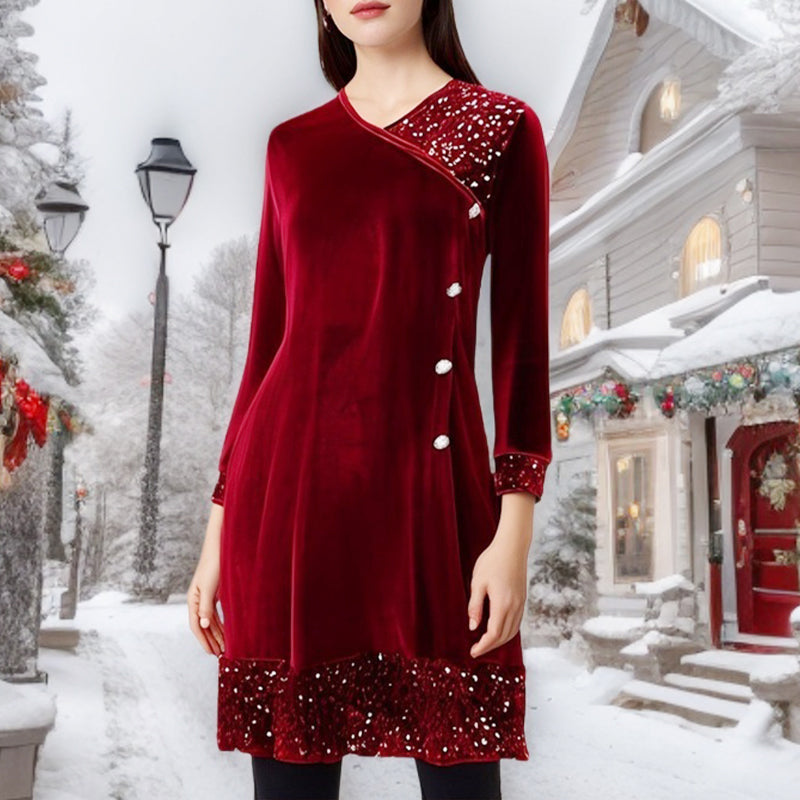 🎅Sequin A-Line Midi Dress for Women