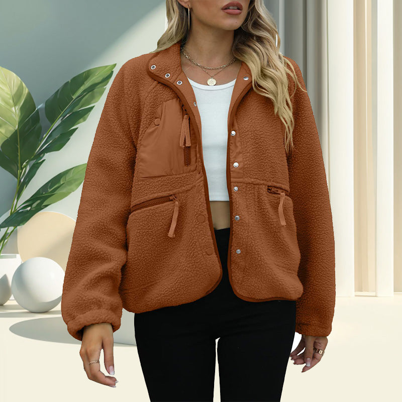 Women's Solid Color Cozy Jacket