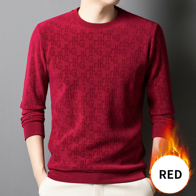 Men's Thickened Round Neck Fashion Jacquard Sweater