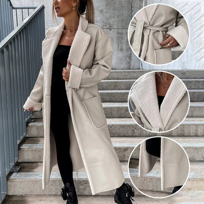 ❄️Winter Specials❄️ Women's Stylish Lapel Coat with Belt