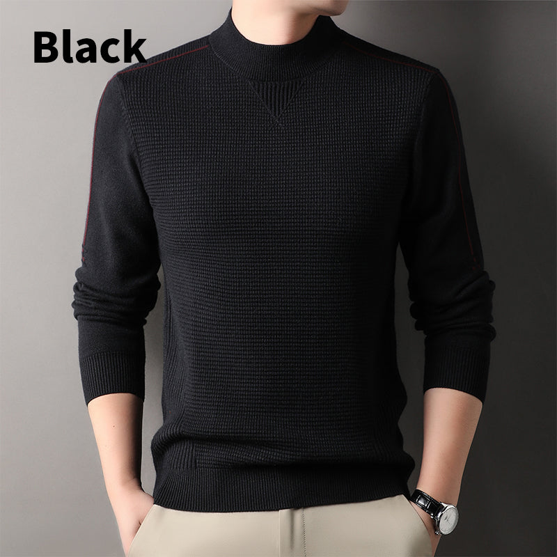 Men's Warm Mock Neck Soft Knit Sweater