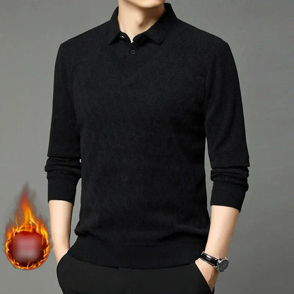 🔥Hot sale 53%🔥 Men's Plush-Lined Mock Layered Lapel Shirtsale