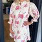 Fashion Floral Print Bubble Sleeve Waist Tie Dress