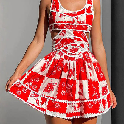 Women's RicRac Floral Cutout Mini Dress