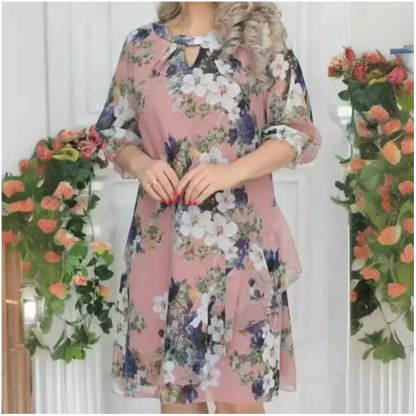 🔥Last Day Sale 49%💝Women's Floral Print Knee-Length Dress