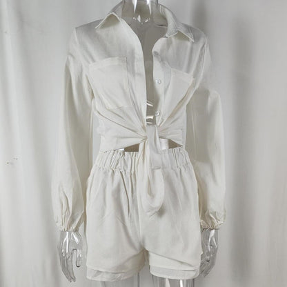 Conjunto de 2 piezas - Camisa y pantalones cortos de verano para mujer