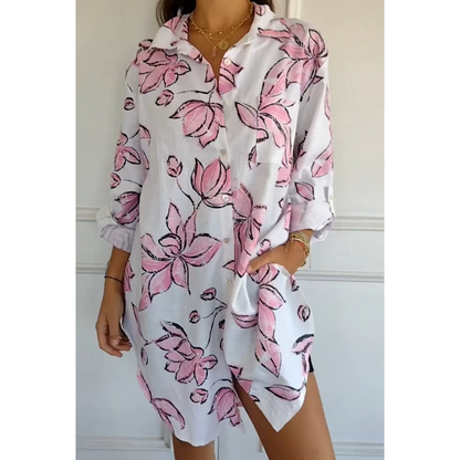 Women's Summer Printed Shirt Dress