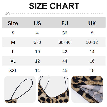 Women's Sexy Spaghetti Strap Leopard/Snake Print Bodycon Maxi Dress