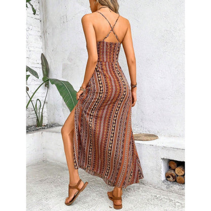 Printed Cami Maxi Dress with Side Split