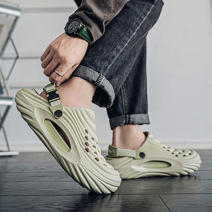 ✈️Atmungsaktive Slip-On-Sandalen für Herren👣Zwei Arten, ein Paar Schuhe zu tragen👣