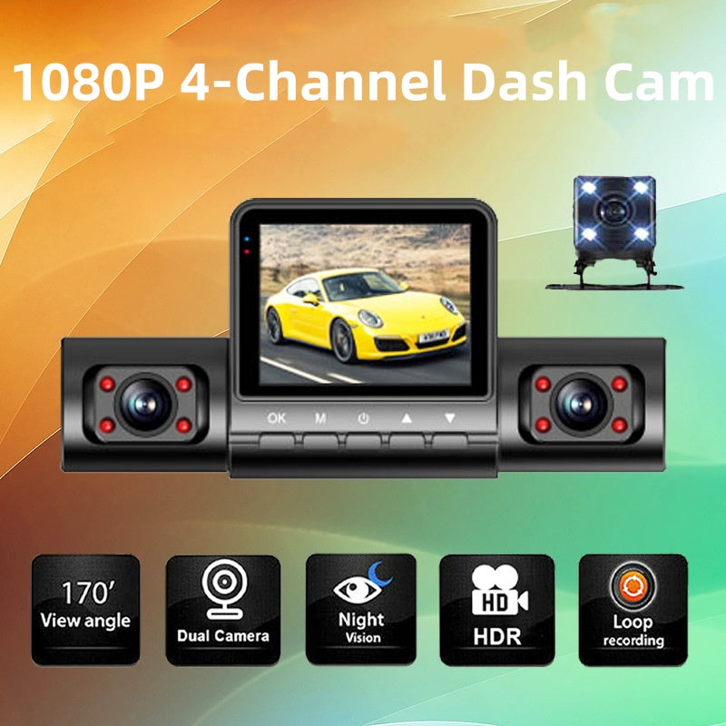 🚘 Begrenzte Zeit halber Preis - 1080P 4 Kanal Autokamera mit Nachtsicht