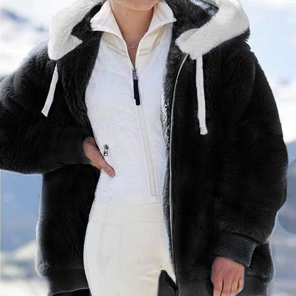 🎅Heiße Rabatte 50 % RABATT🔥Kapuzen-Fleecejacke mit Lammfellfutter🐑