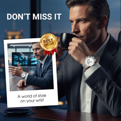 Nachtleuchtende, wasserdichte Herren-Quarzuhr