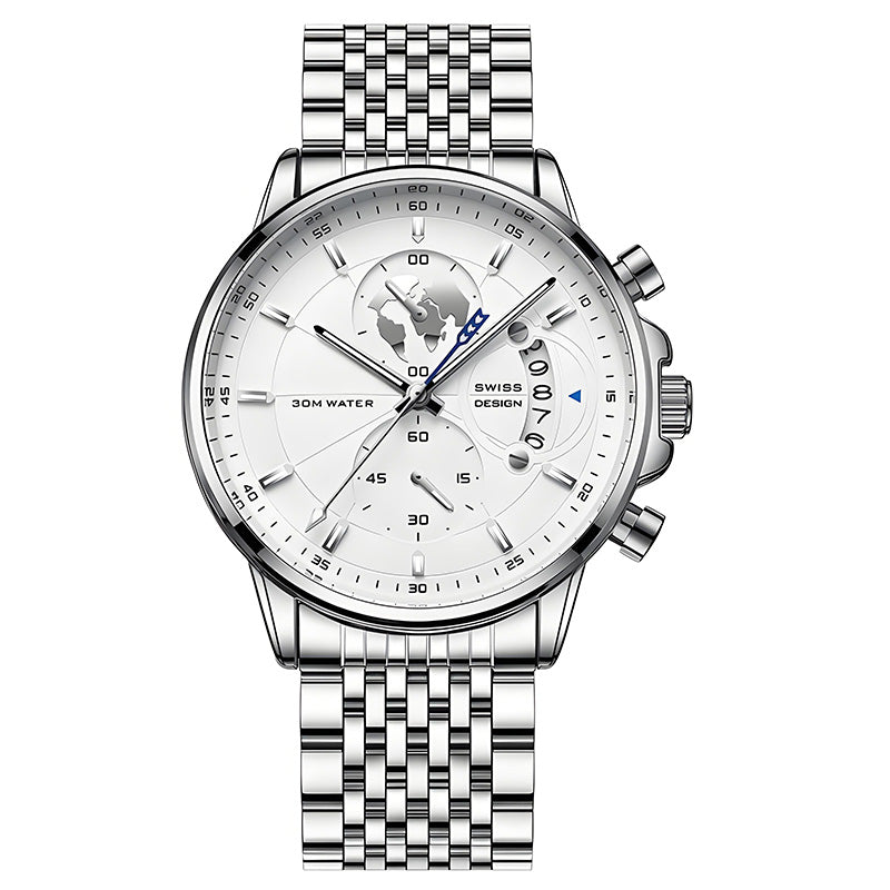 Nachtleuchtende, wasserdichte Herren-Quarzuhr