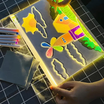 🔥Solange der Vorrat reicht 40 % Rabatt!🎉Löschbare, beleuchtete Acryl-Zeichentafel mit Ständer