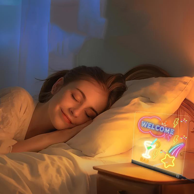 🔥Solange der Vorrat reicht 40 % Rabatt!🎉Löschbare, beleuchtete Acryl-Zeichentafel mit Ständer