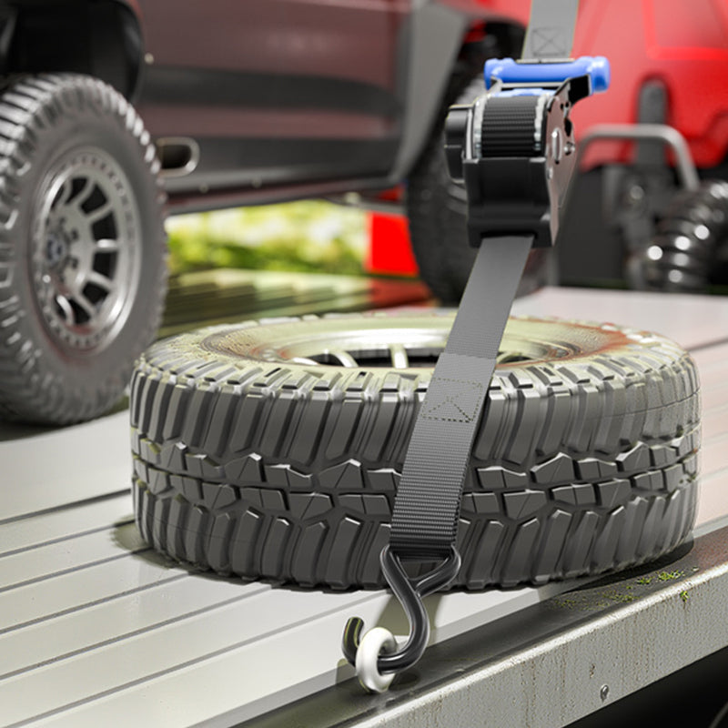 Heavy-Duty Retractable Ratchet Tie-Down Strap