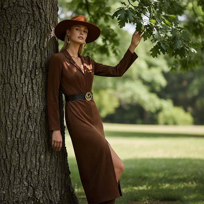 Langärmeliges Bodycon-Kleid mit V-Ausschnitt für Damen