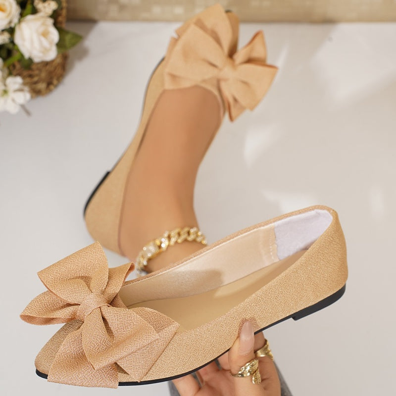 Damen-Ballerinas mit spitzer Zehenpartie und Schleife