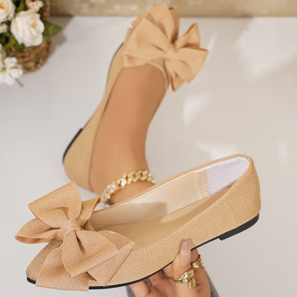 Damen-Ballerinas mit spitzer Zehenpartie und Schleife