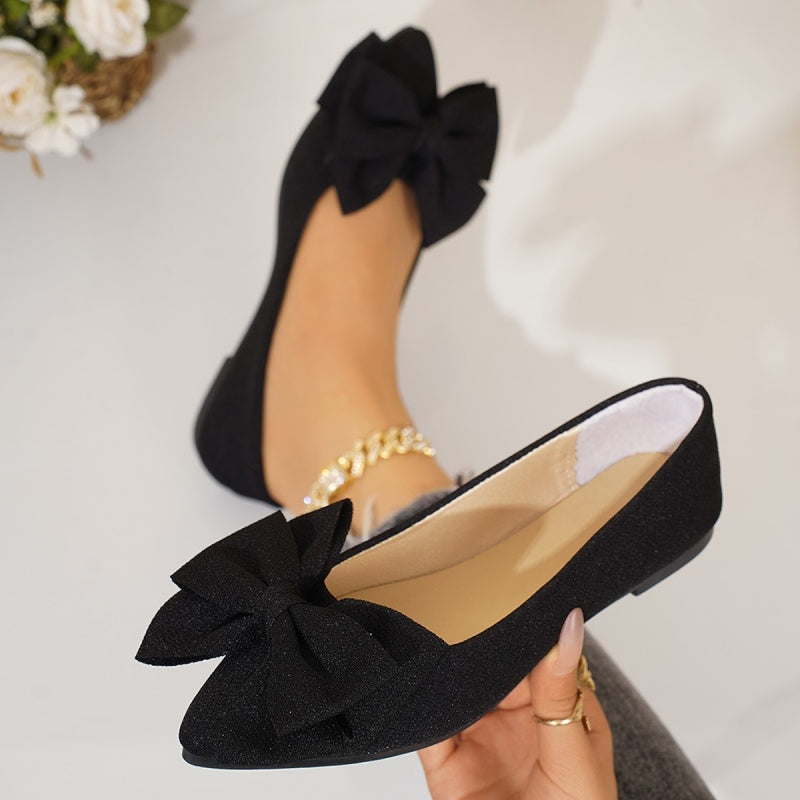 Damen-Ballerinas mit spitzer Zehenpartie und Schleife