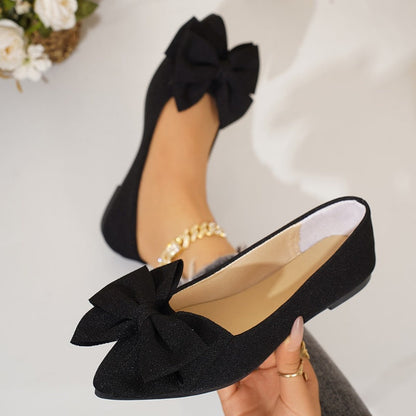 Damen-Ballerinas mit spitzer Zehenpartie und Schleife
