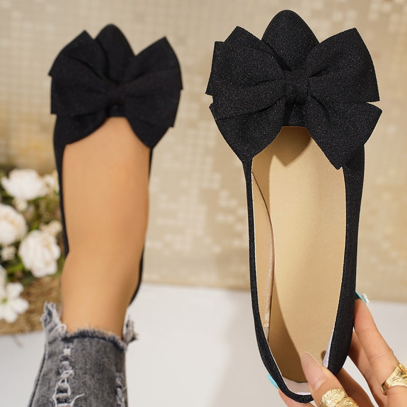Damen-Ballerinas mit spitzer Zehenpartie und Schleife
