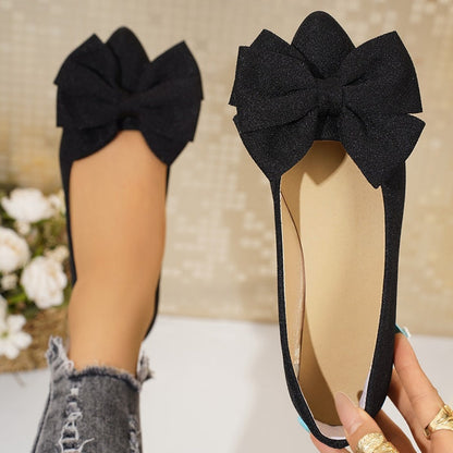 Damen-Ballerinas mit spitzer Zehenpartie und Schleife