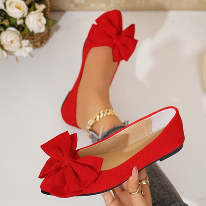 Damen-Ballerinas mit spitzer Zehenpartie und Schleife