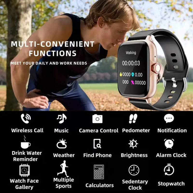 ⌚ 60% RABATT! 📱 Bluetooth Sport-Smartwatch – 100 Sportmodi, IP68 Wasserdicht & 7 Tage Akkulaufzeit 🏃‍♂️