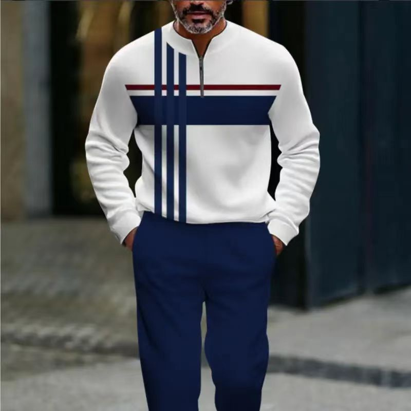 🌿👬Herren-Set mit Grafikprint, Pullover und Hose🔥Kauf 2 Artikel versandkostenfrei🔥
