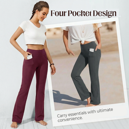 ✨🔥Damenhose mit hoher Taille und elastischem Schlag