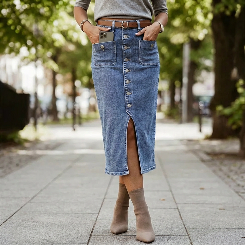 ⏳Zeitlich limitierter 50 % Rabatt⏰auf hochtaillenfarbene Jeans-Jacken👗 mit Knöpfen